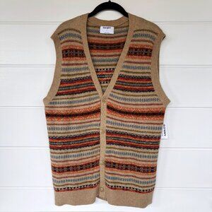 Fair Isle Sweater Vest‎ L Heritage Grandpa 80s Vintage Preppy Academia Outdoorsy